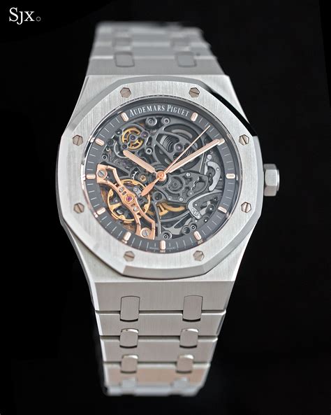 audemars piguet royal oak skeleton white gold|audemars piguet royal oak double balance wheel openworked.